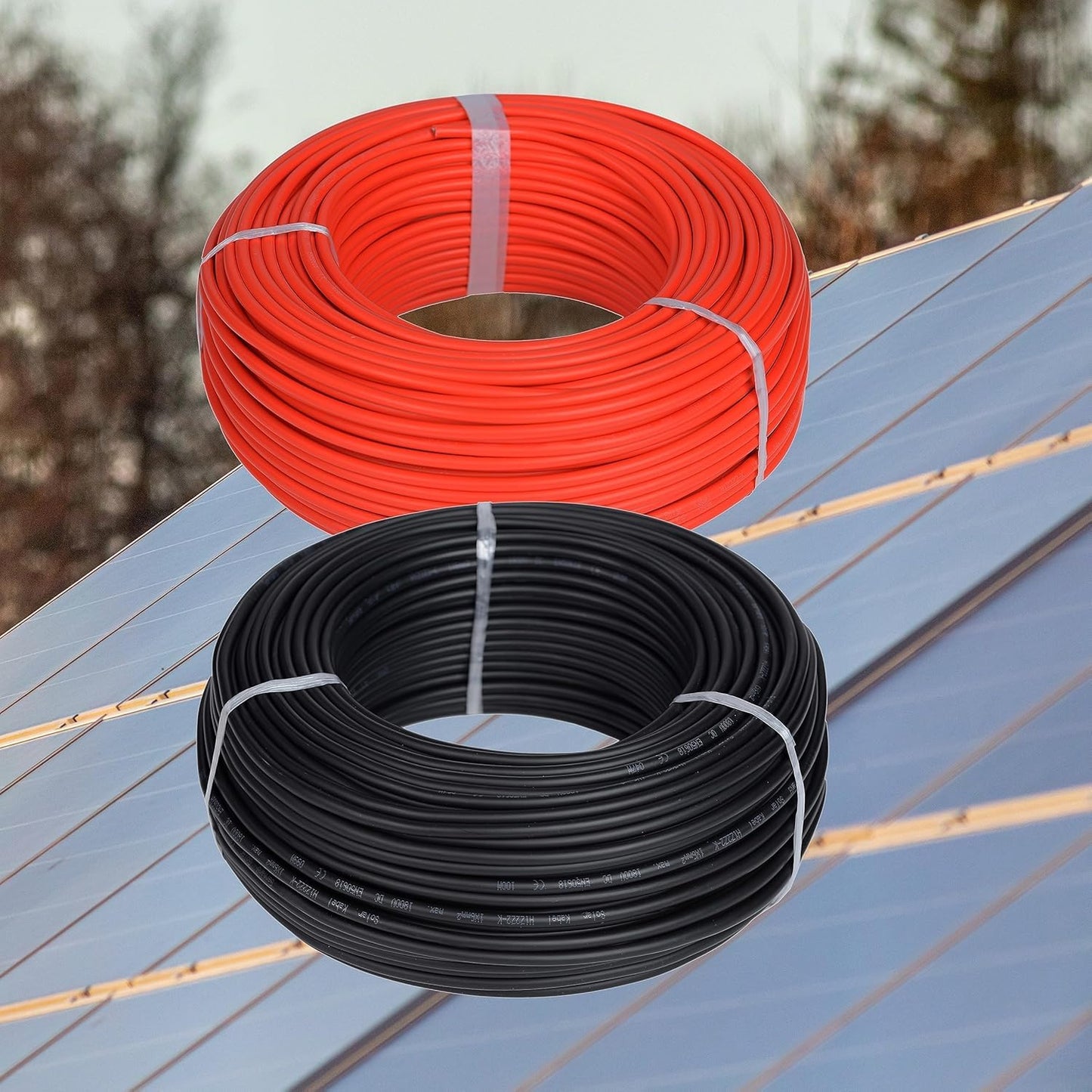 Solarkabel 6 mm² – 100 Meter – Rot – UV-beständig, flexibel, TÜV-zertifiziert für Photovoltaikanlagen