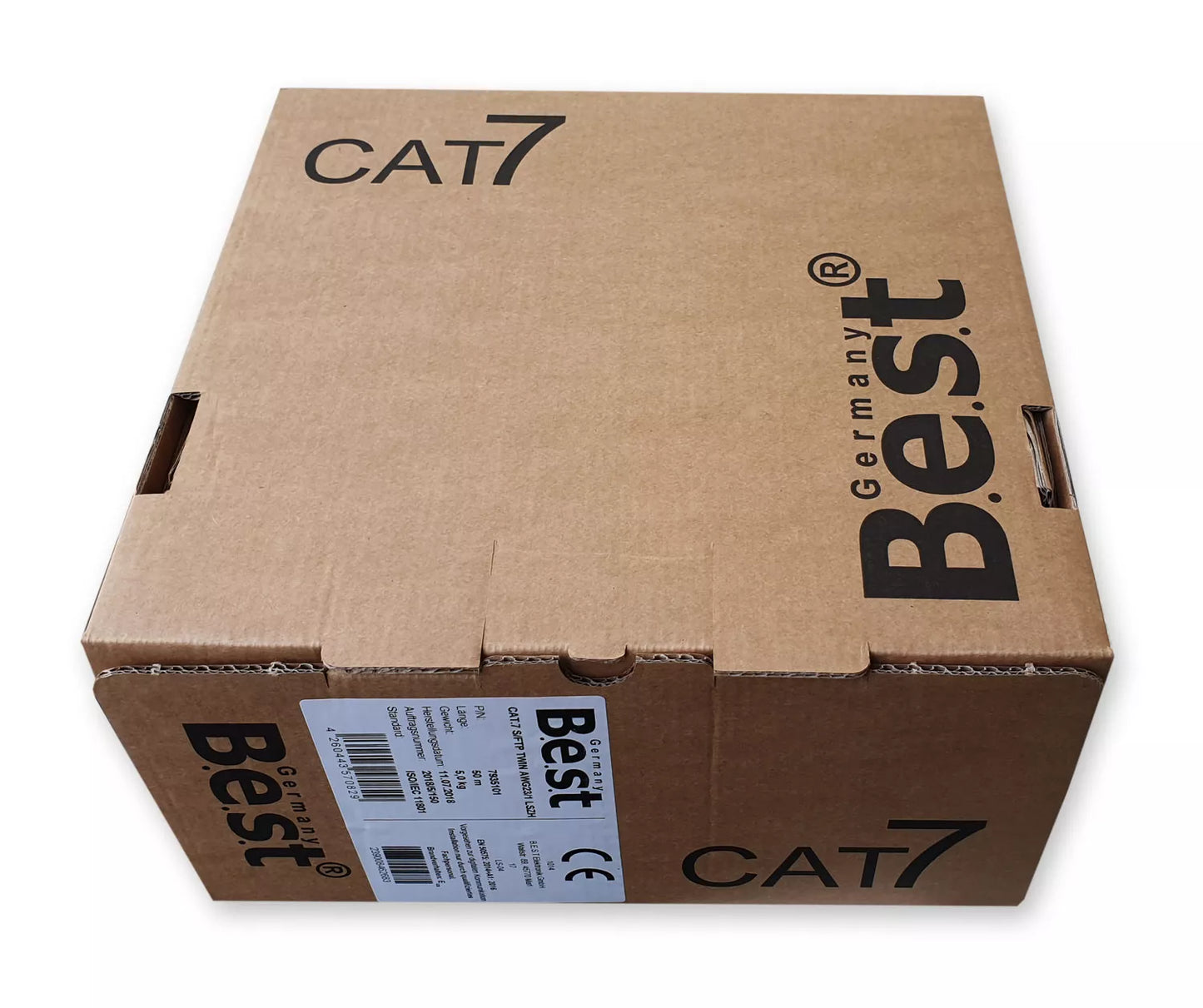 50 m CAT.7 Verlegekabel Twin Netzwerkkabel Kupfer LAN 1000Mhz S/FTP6 5 Kat.7