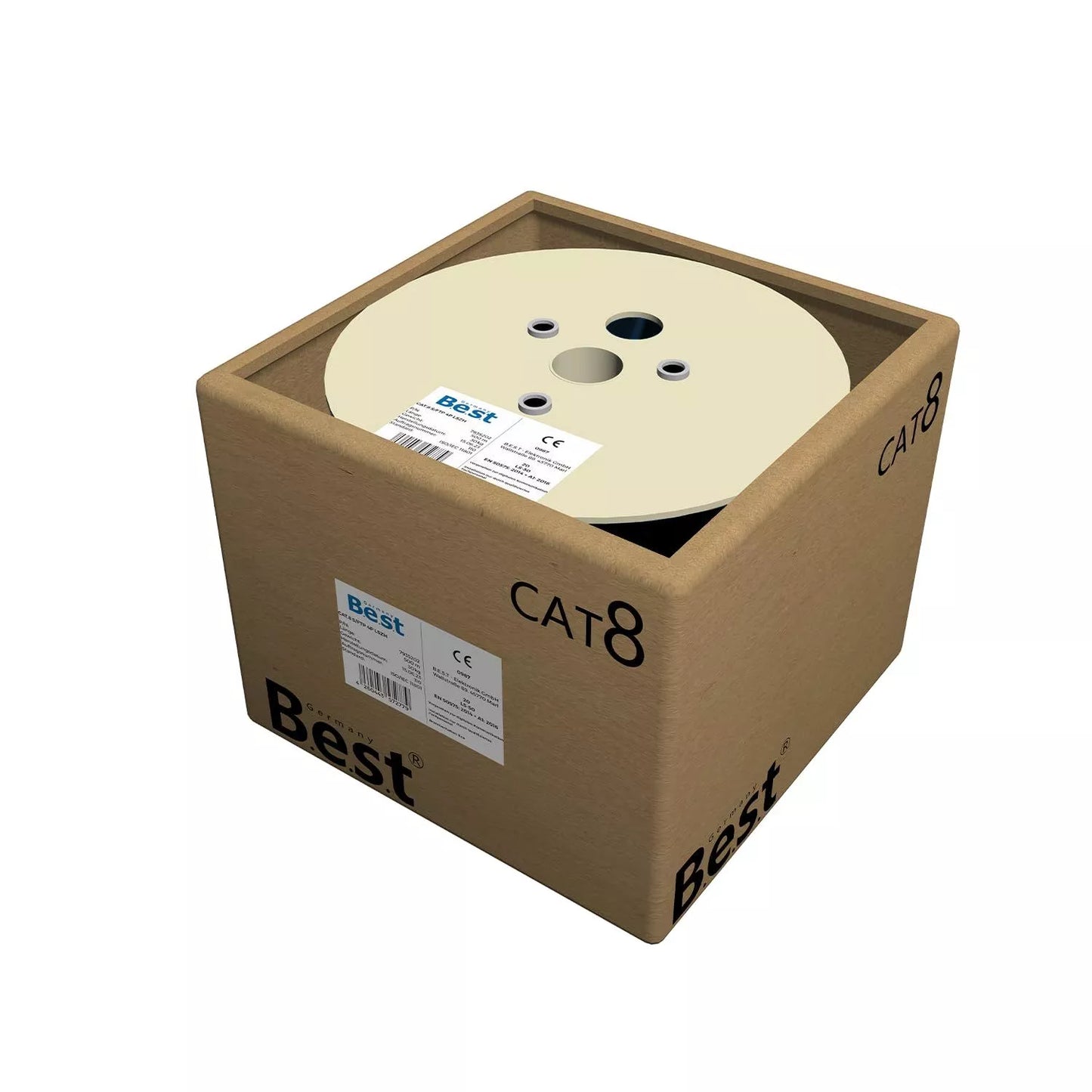 Germany B.e.s.t 500m CAT 8 Outdoor Netzwerkkabel Verlegekabel Halogenfrei Installationskabel 40 Gbit/s CAT8 Verkabelung Netzwerk Datenkabel CAT8.1 LAN