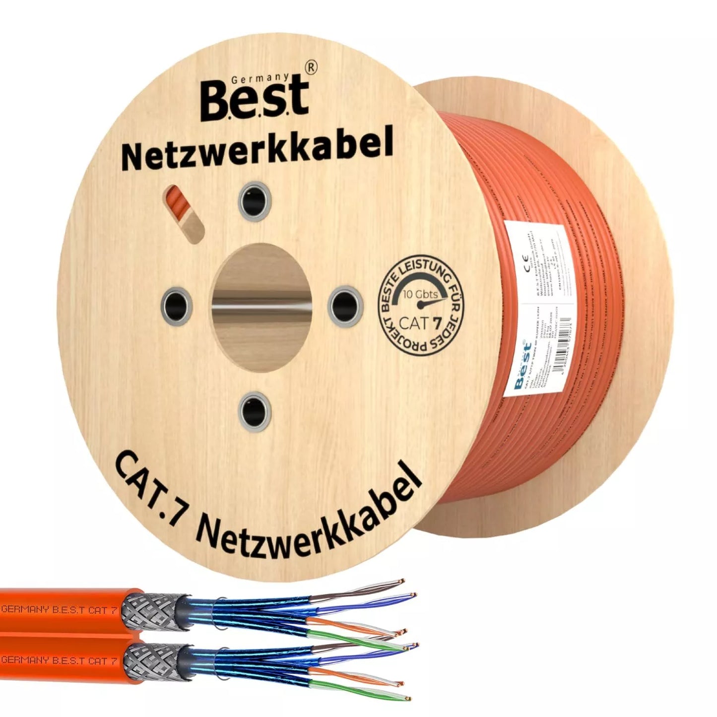 250m Germany B.e.s.t CAT 7 Verlegekabel Duplex Best Gigabit Netzwerkkabel Kupfer LAN 1000Mhz S/FTP Kat 7