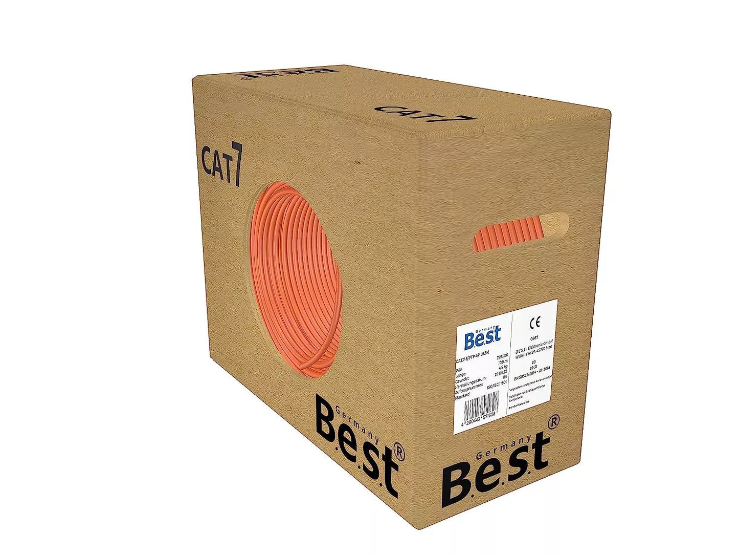 50m Germany B.e.s.t CAT 7 Verlegekabel Duplex Best Gigabit Netzwerkkabel Kupfer LAN 1000Mhz S/FTP Kat 7