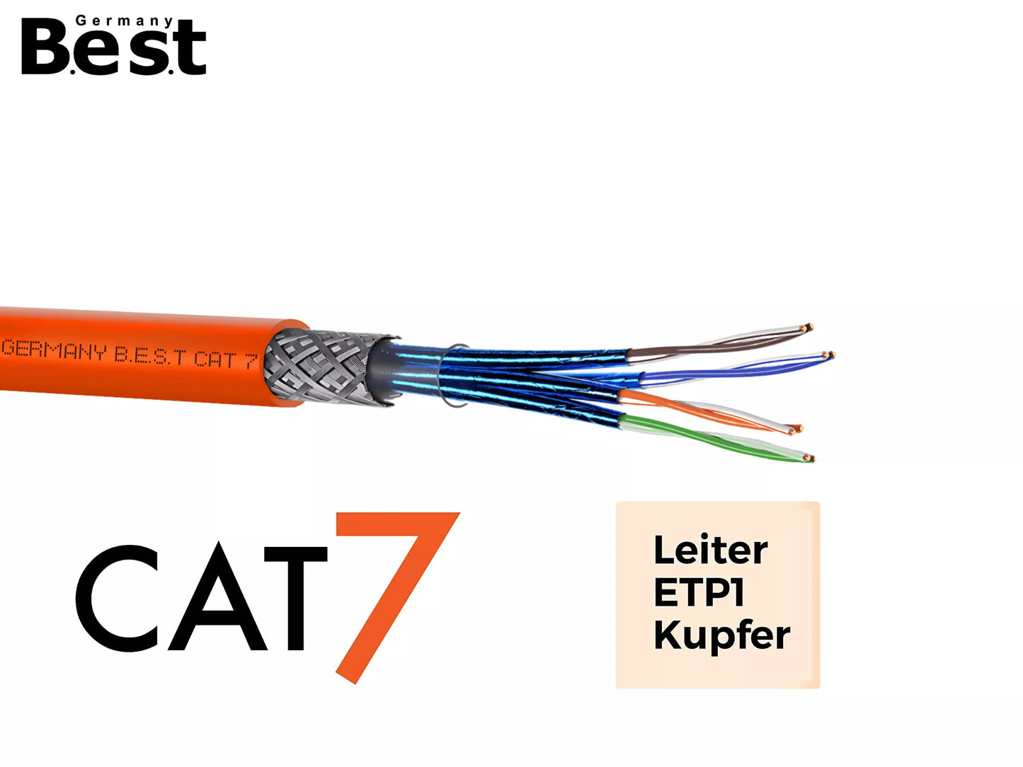 500 m CAT.7 Verlegekabel Gigabit Netzwerkkabel Kupfer LAN 1000Mhz S/FTP6 5 Kat.7