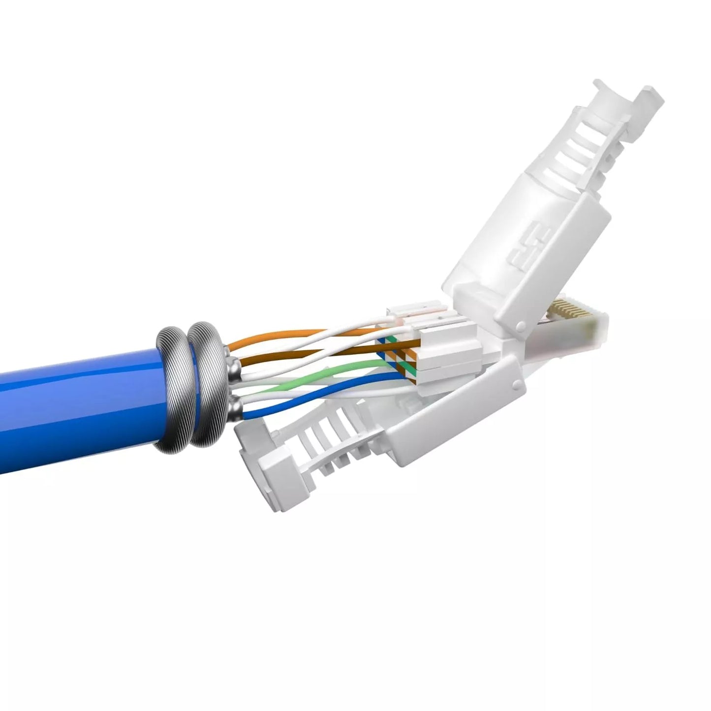 RJ45 CAT7 Stecker werkzeuglos Netzwerkverbinder LAN Kabel CAT5/6/7 4–20