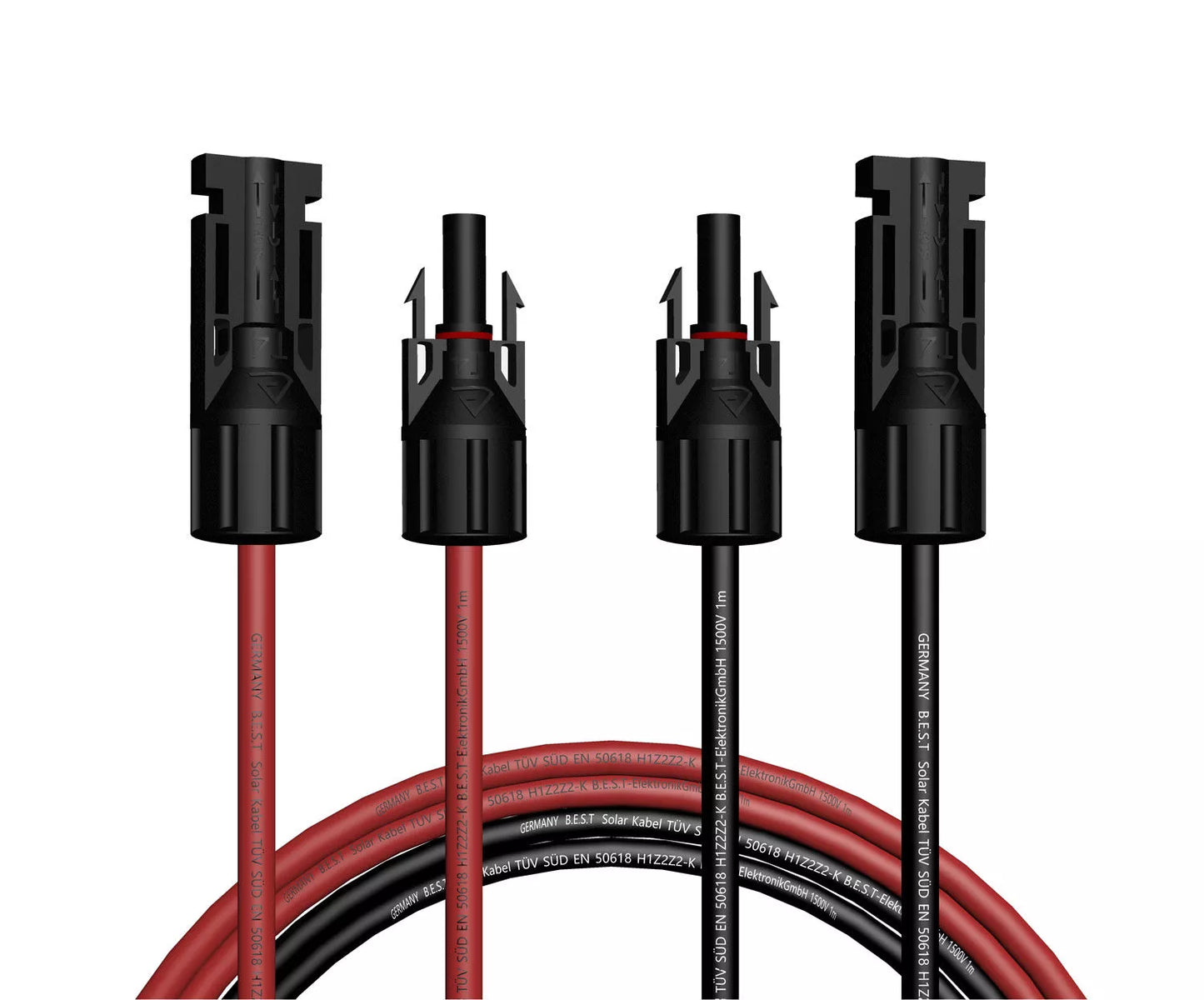 Solarkabel Verlängerungskabel 2x4mm² mit Solarsteckern – Rot & Schwarz