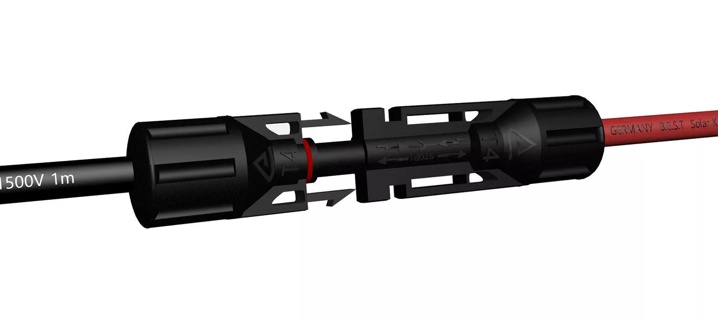 Solarkabel Verlängerungskabel 2x4mm² mit Solarsteckern – Rot & Schwarz