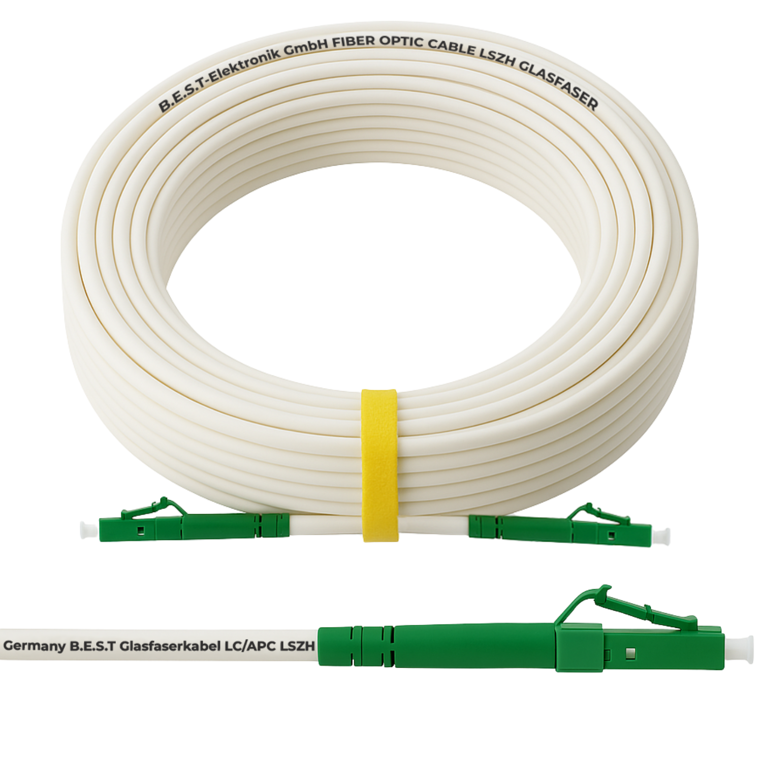 Glasfaser Patchkabel LC/APC auf LC/APC | Singlemode OS2