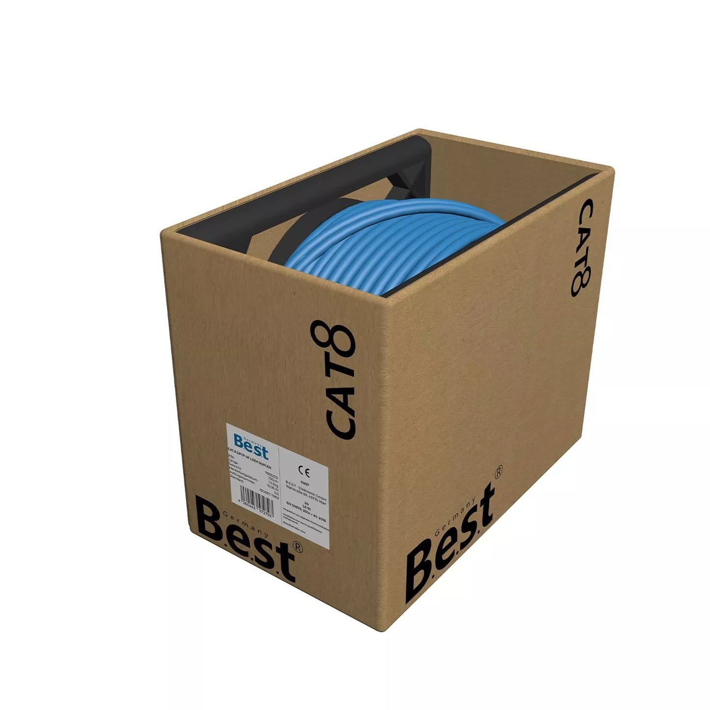 100m Germany B.e.s.t. CAT 8 Duplex Netzwerkkabel Verlegekabel 40 Gbit/s CAT8 Datenkabel CAT8.1 LAN