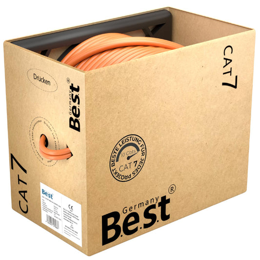 100m Germany B.e.s.t CAT 7 Verlegekabel Duplex Best Gigabit Netzwerkkabel Kupfer LAN 1000Mhz S/FTP Kat 7