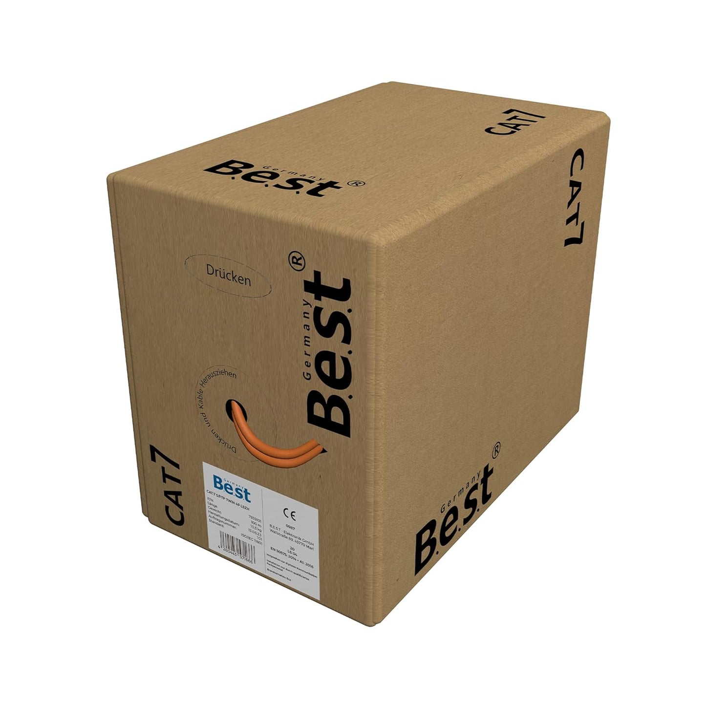100m Germany B.e.s.t CAT 7 Verlegekabel Duplex Best Gigabit Netzwerkkabel Kupfer LAN 1000Mhz S/FTP Kat 7
