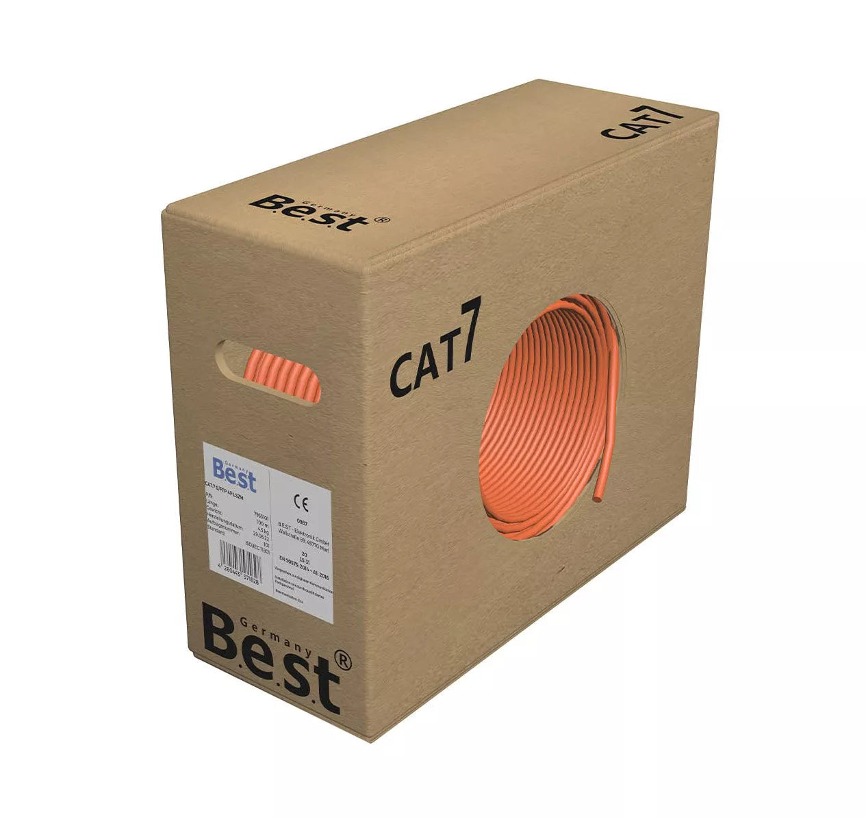 100m Germany B.e.s.t CAT 7 Verlegekabel Simplex Gigabit Netzwerkkabel KUPFER