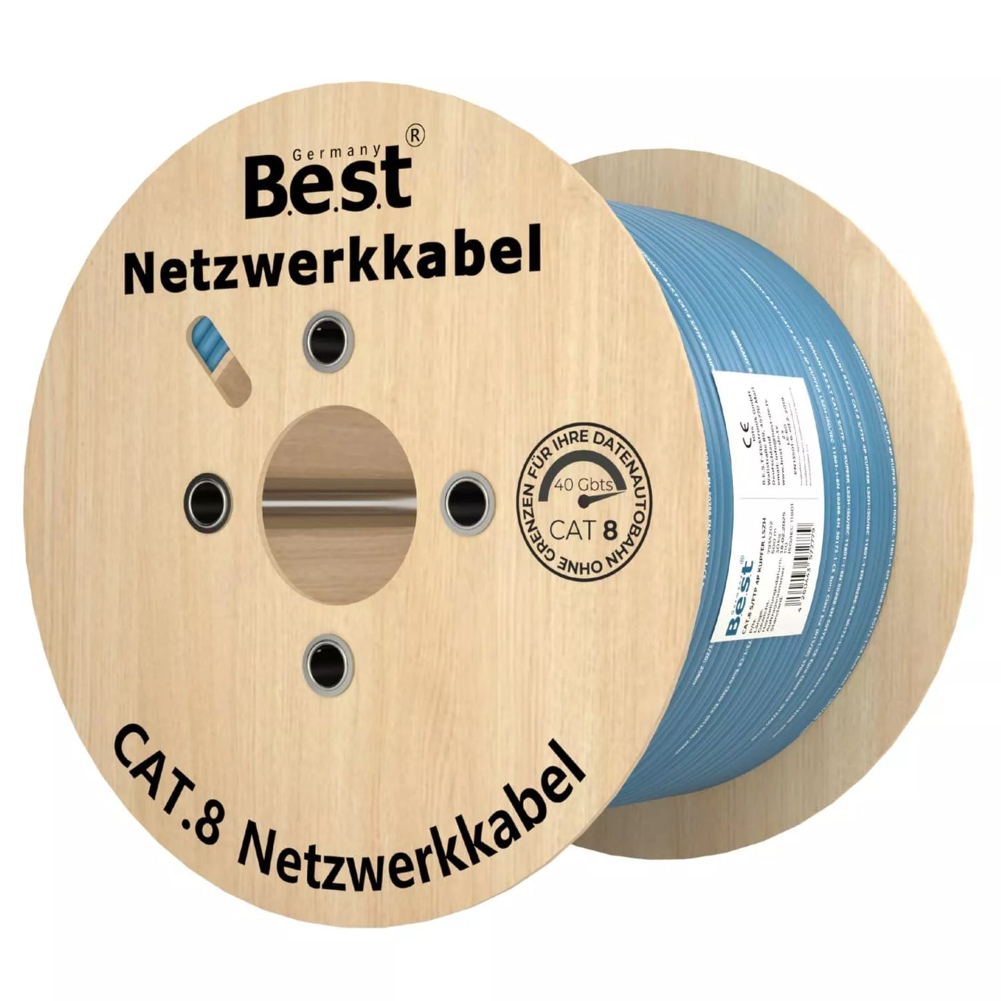 500M CAT 8 LAN Kabel  Netzwerkkabel Verlegekabel Kupfer Ethernetkabel S/FTP 40 Gbit/s Kat 8 reines Kupfer Datenkabel PoE++ LSZH Datenkabel Simplex