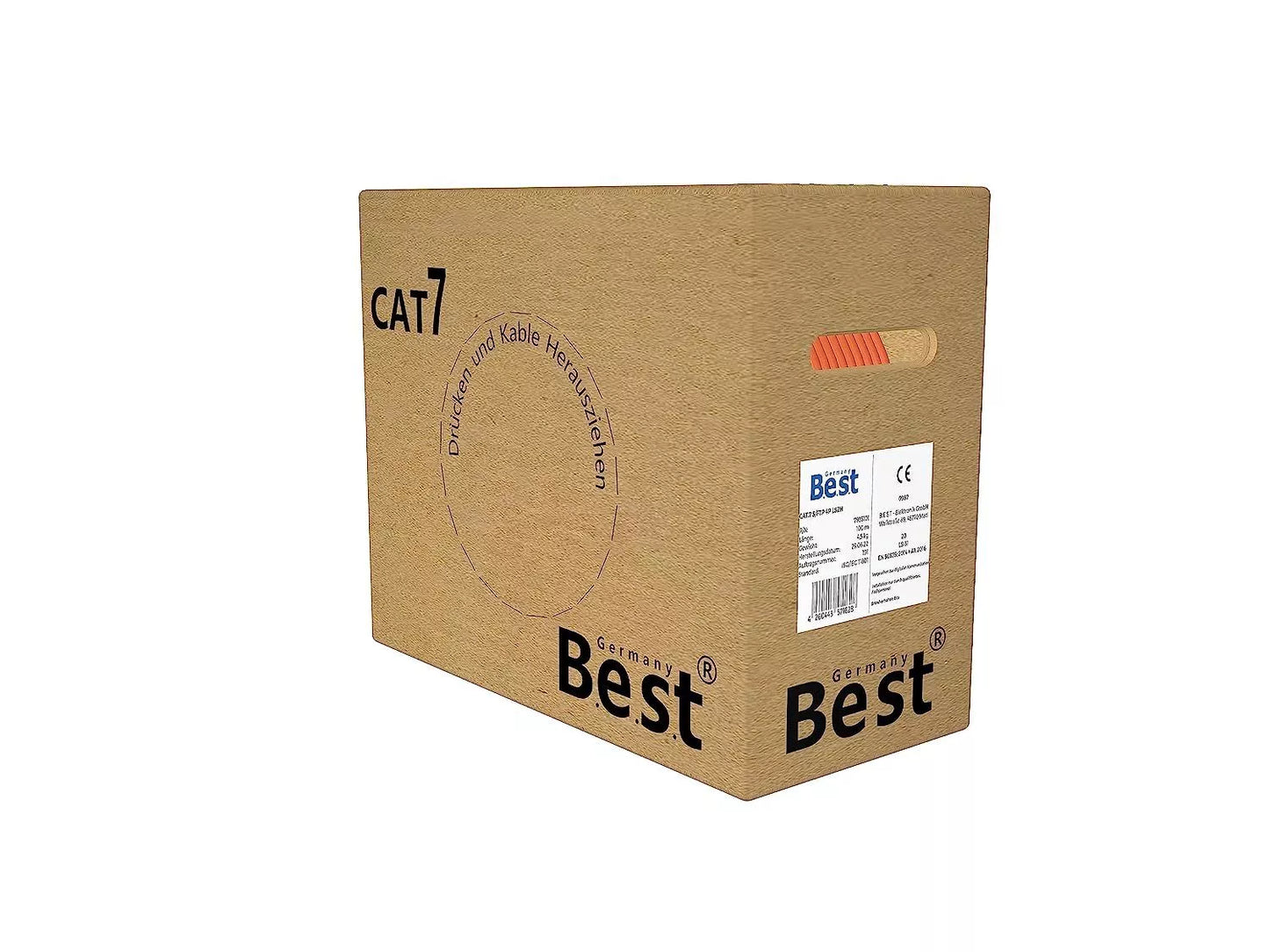 50m Germany B.e.s.t CAT 7 Verlegekabel Duplex Best Gigabit Netzwerkkabel Kupfer LAN 1000Mhz S/FTP Kat 7