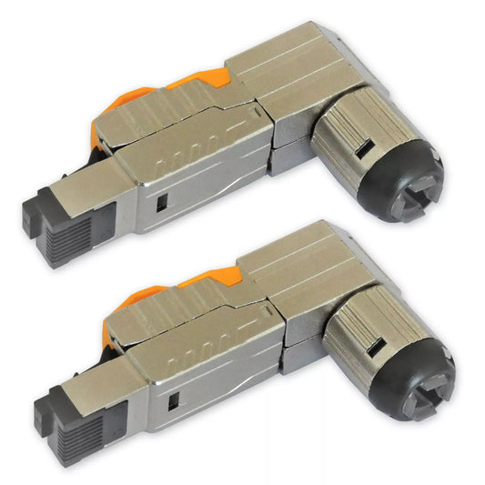 2x Netzwerk-winkelstecker-Stecker RJ45 CAT6A CAT7 ohne Werkzeug BEST-Germany
